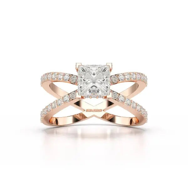 1.9 CT Princess Cut Butterfly Lab Diamond Ring Jama Jewels