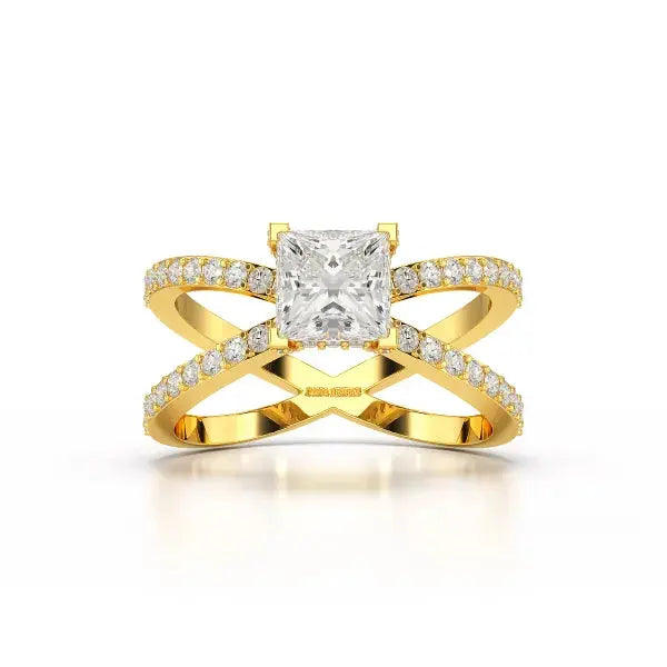 1.9 CT Princess Cut Butterfly Lab Diamond Ring Jama Jewels