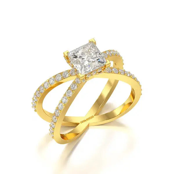 1.9 CT Princess Cut Butterfly Lab Diamond Ring Jama Jewels