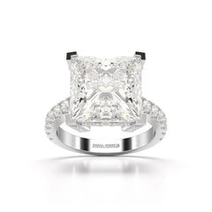 11.42 CT Lab Diamond Princess Cut Hidden Halo Ring Jama Jewels