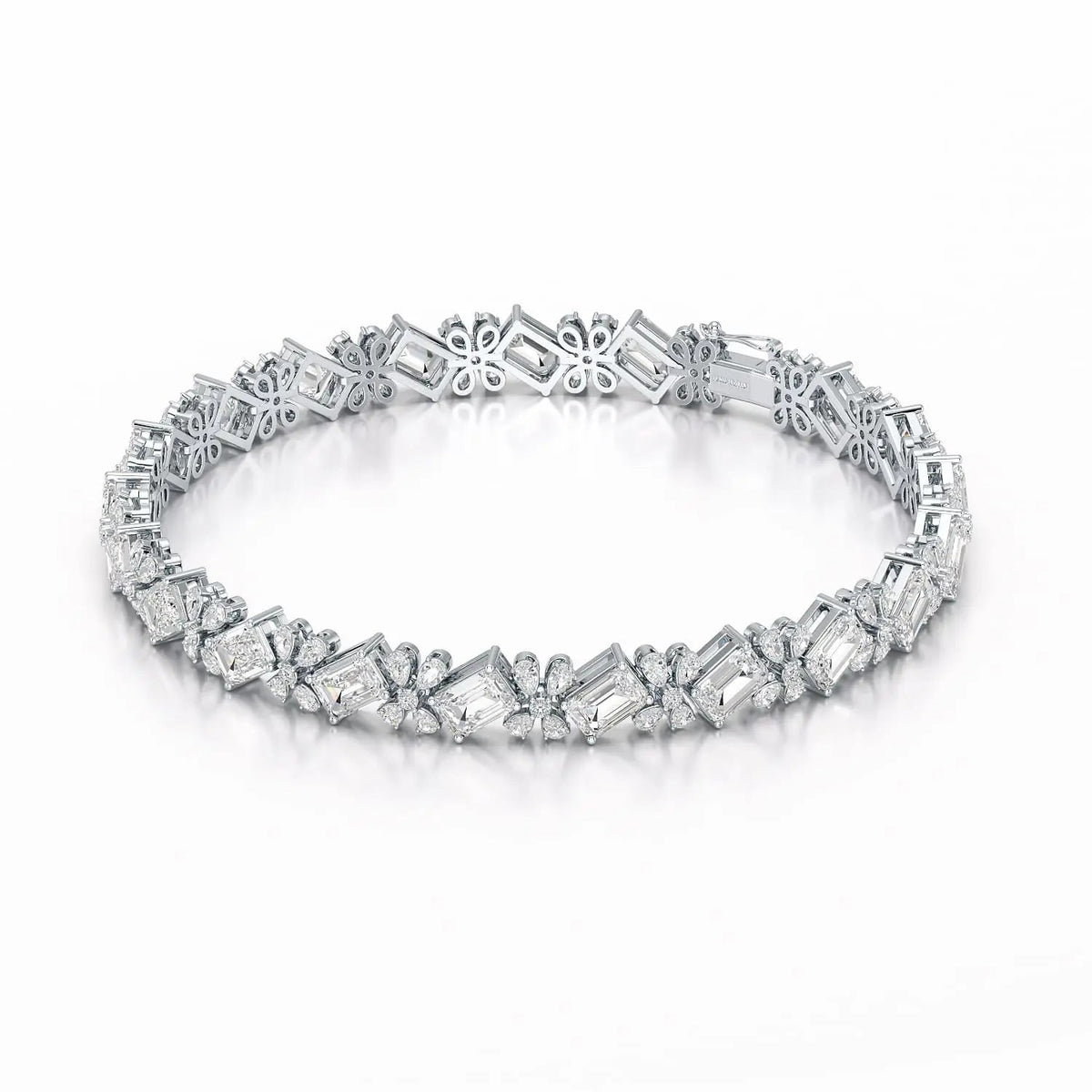 11.95 CT Emerald and Pear Cut Lab Diamond Bracelet Jama Jewels