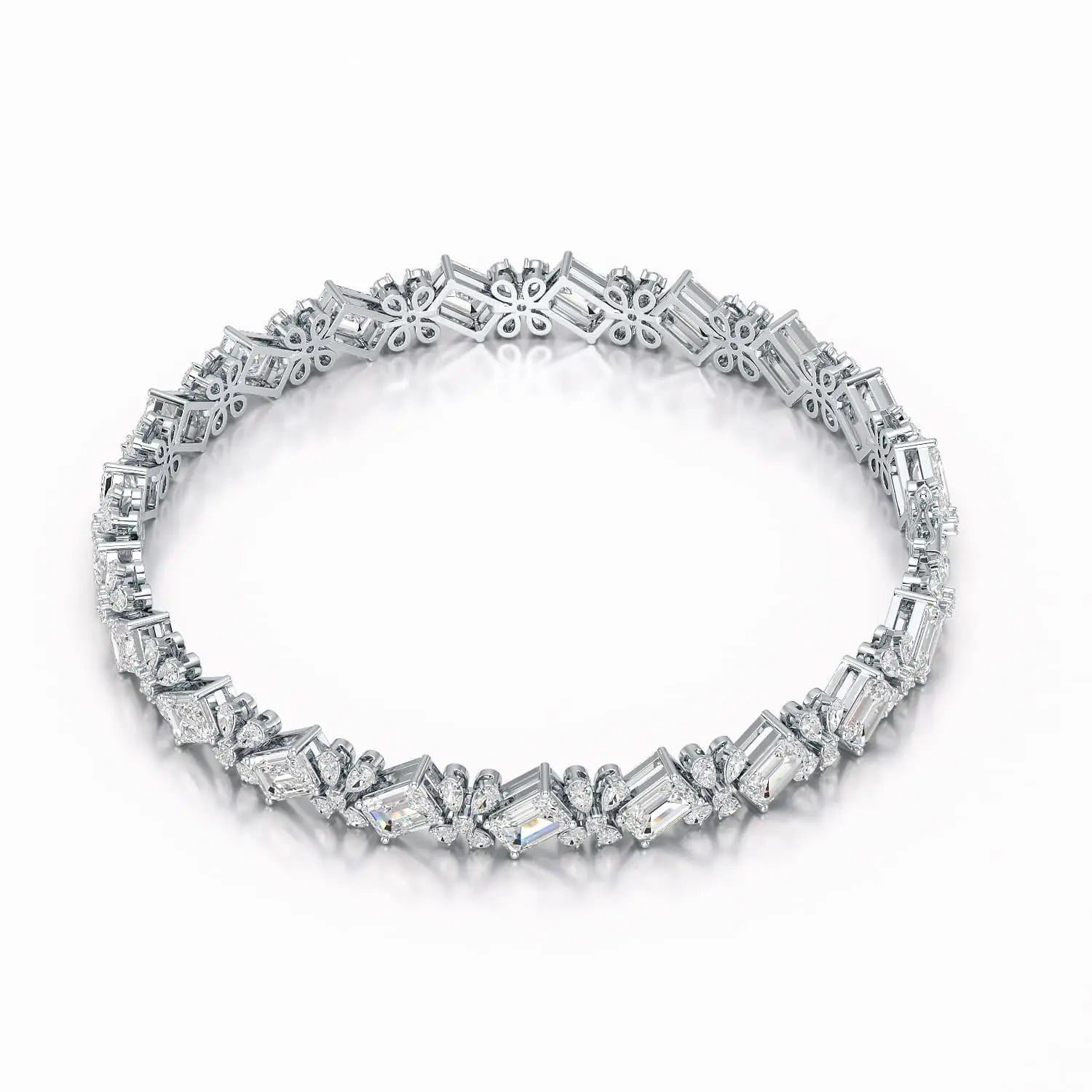 11.95 CT Emerald and Pear Cut Lab Diamond Bracelet Jama Jewels