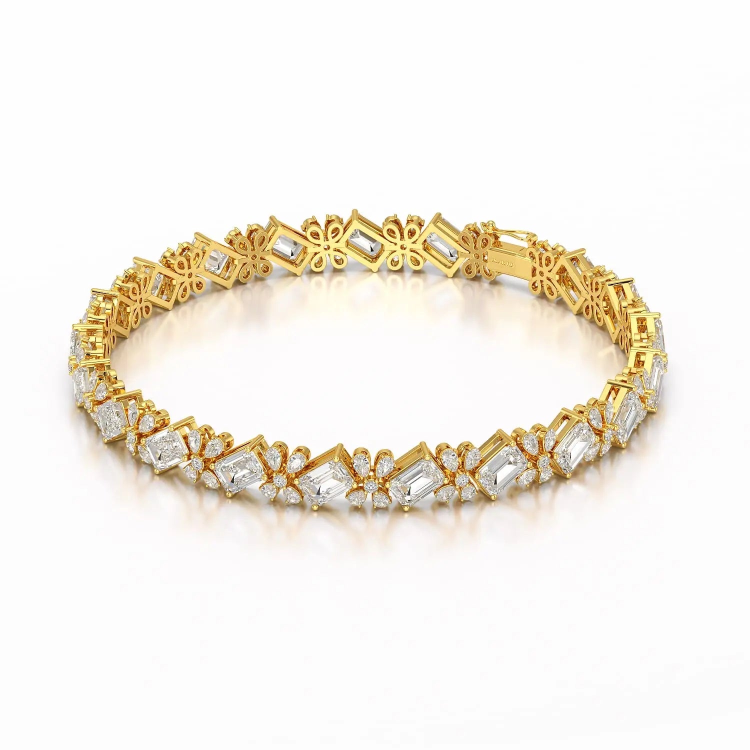 11.95 CT Emerald and Pear Cut Lab Diamond Bracelet Jama Jewels