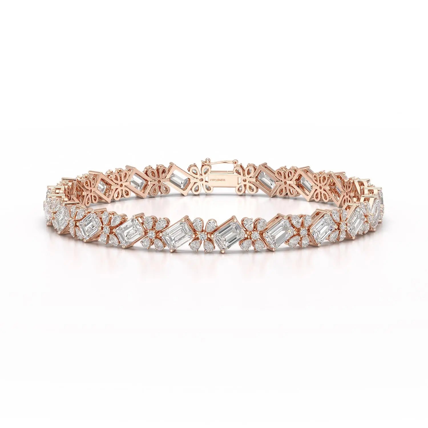 11.95 CT Emerald and Pear Cut Lab Diamond Bracelet Jama Jewels