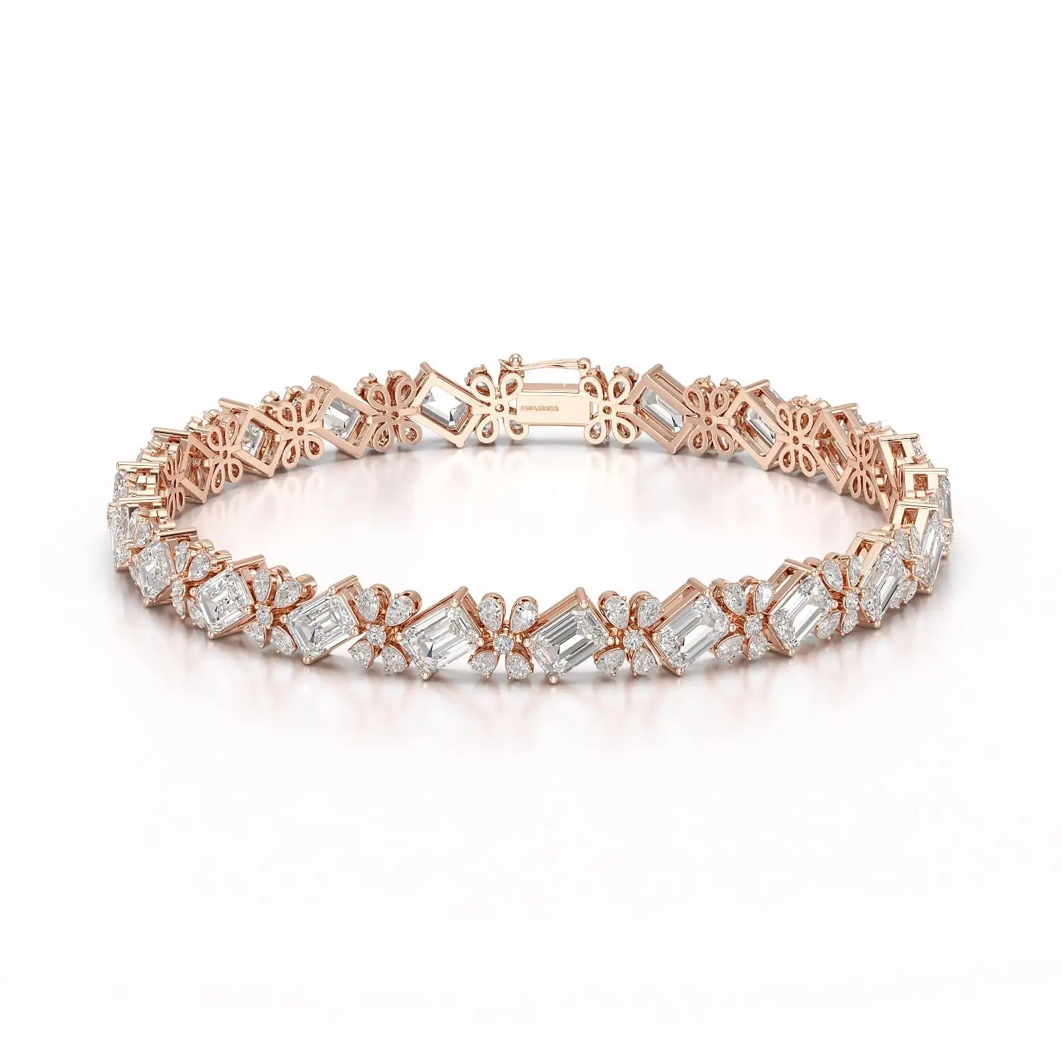 11.95 CT Emerald and Pear Cut Lab Diamond Bracelet Jama Jewels