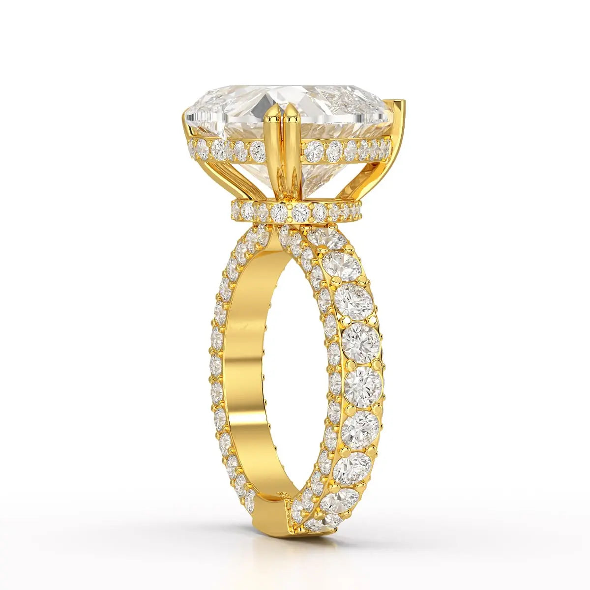 12.33 CT Hidden Halo Lab Diamond Heart Cut Ring Jama Jewels