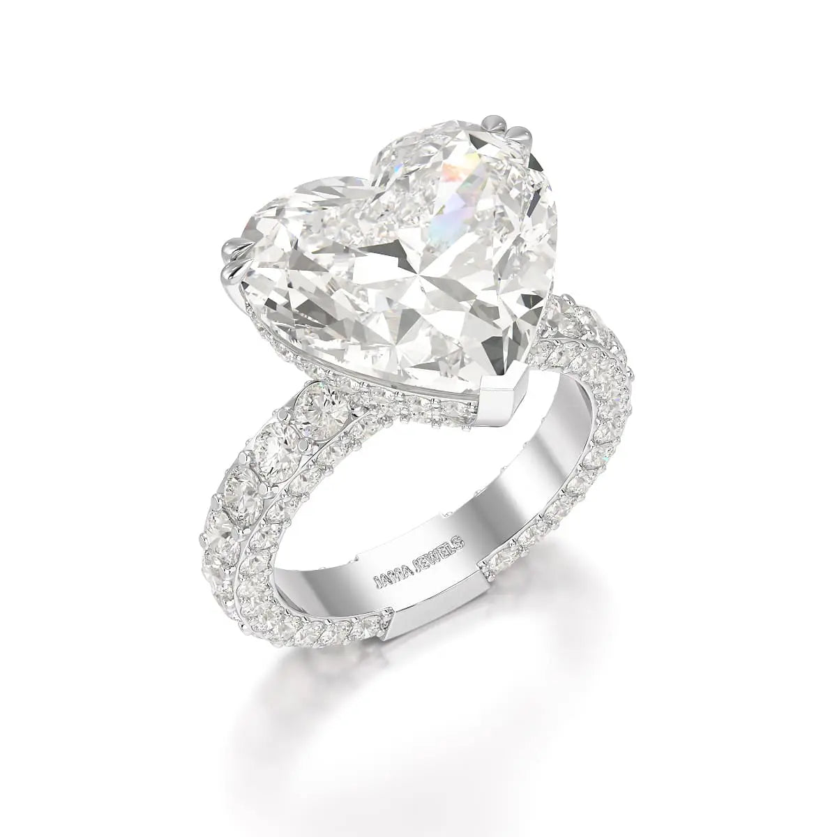 12.33 CT Hidden Halo Lab Diamond Heart Cut Ring Jama Jewels