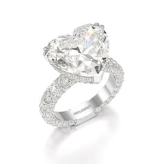 12.33 CT Hidden Halo Lab Diamond Heart Cut Ring Jama Jewels