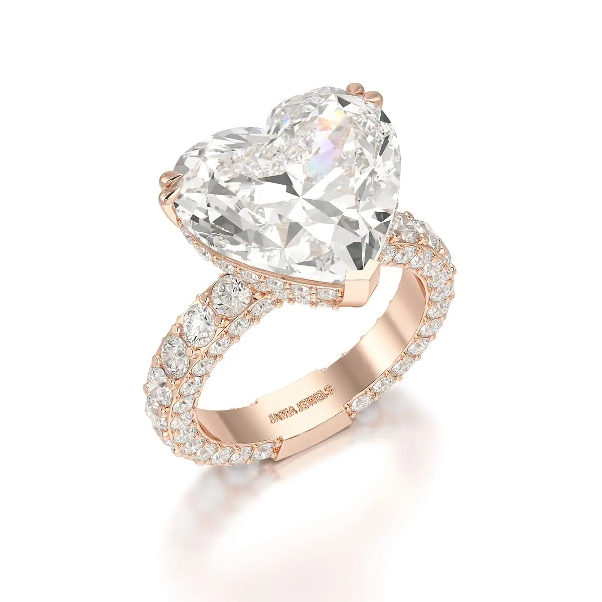 12.33 CT Hidden Halo Lab Diamond Heart Cut Ring Jama Jewels