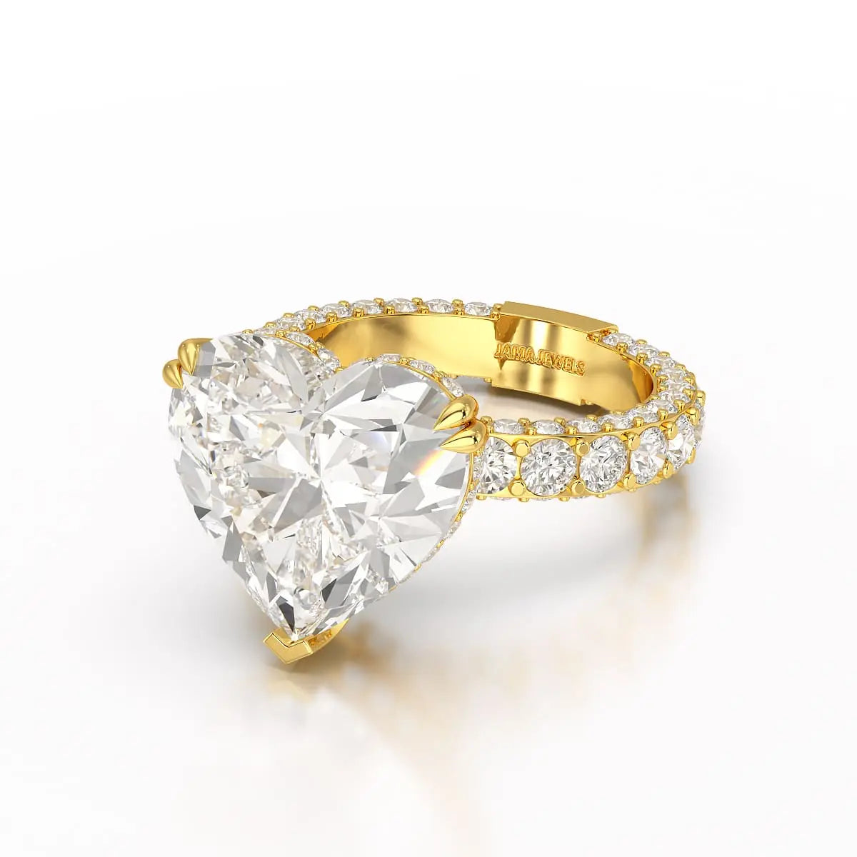 12.33 CT Hidden Halo Lab Diamond Heart Cut Ring Jama Jewels