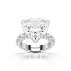 12.33 CT Hidden Halo Lab Diamond Heart Cut Ring Jama Jewels