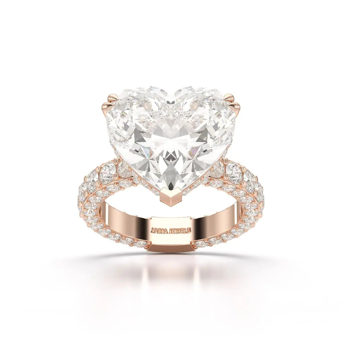 12.33 CT Hidden Halo Lab Diamond Heart Cut Ring Jama Jewels