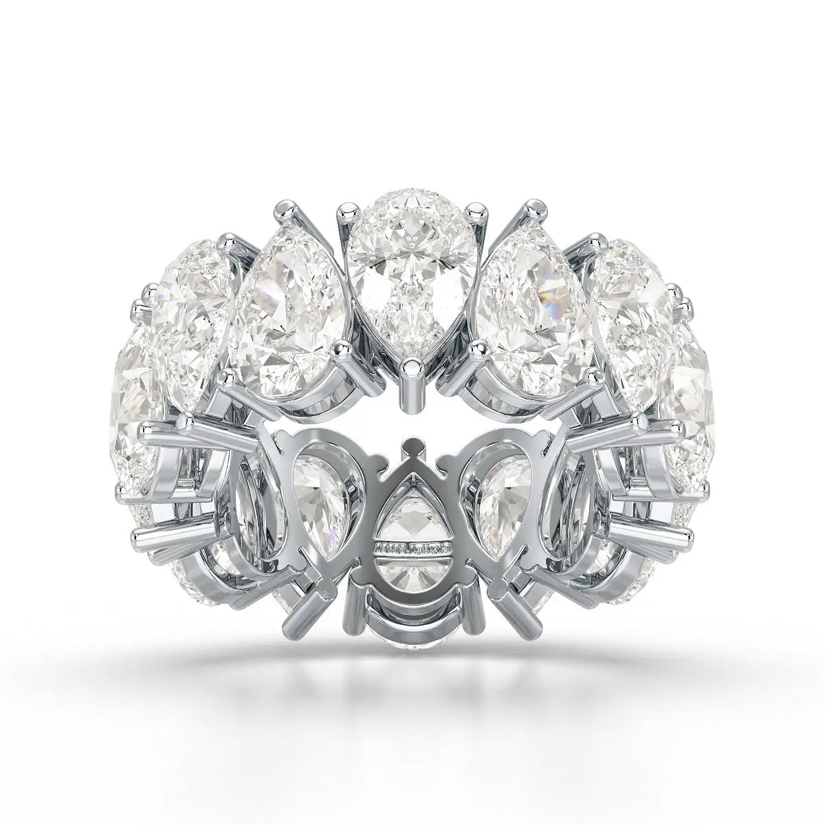 13.3 CT Pear Cut Full Eternity Lab Diamond Ring Jama Jewels