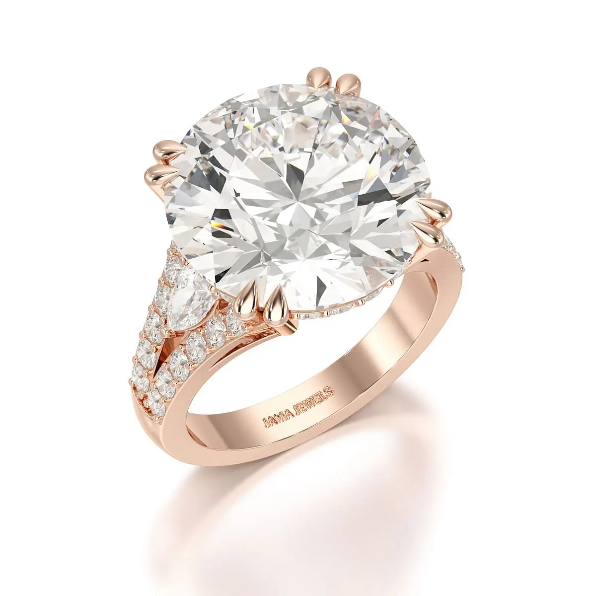 12.75 CT Round Cut Solitaire Lab Diamond Ring Jama Jewels