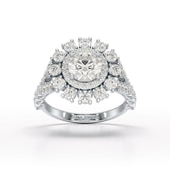 2.63 CT Double Halo Lab Diamond Wedding Ring - Jama Jewels 