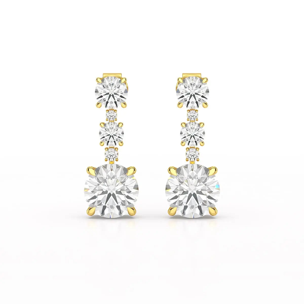 13.31 CT Round Cut Dangle Drop Earring