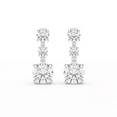 13.31 CT Round Cut Dangle Drop Earring