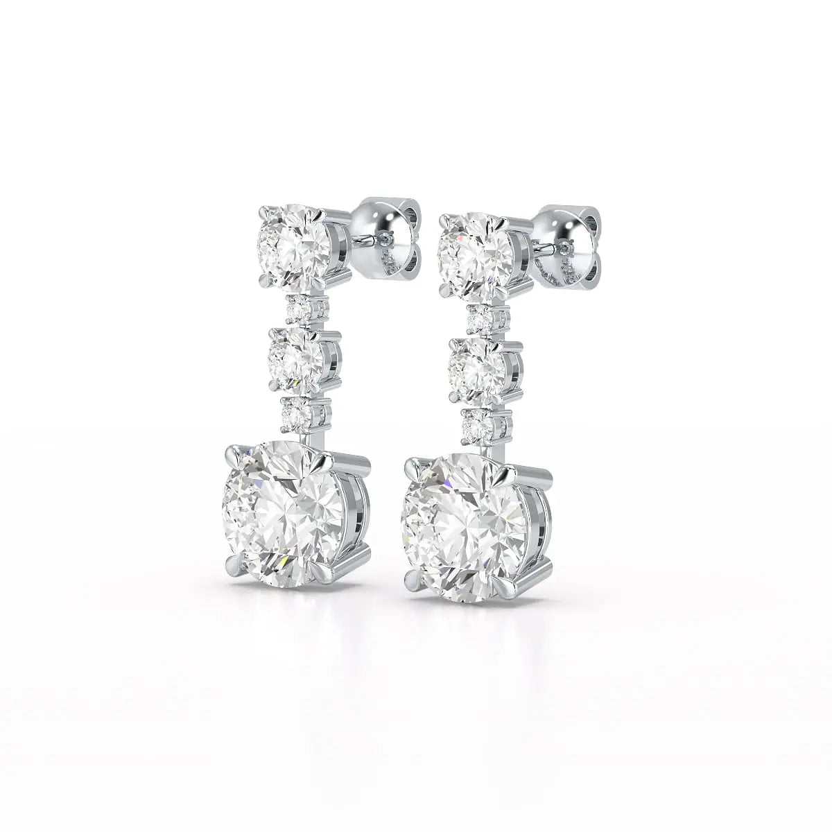 13.31 CT Round Cut Dangle Drop Earring