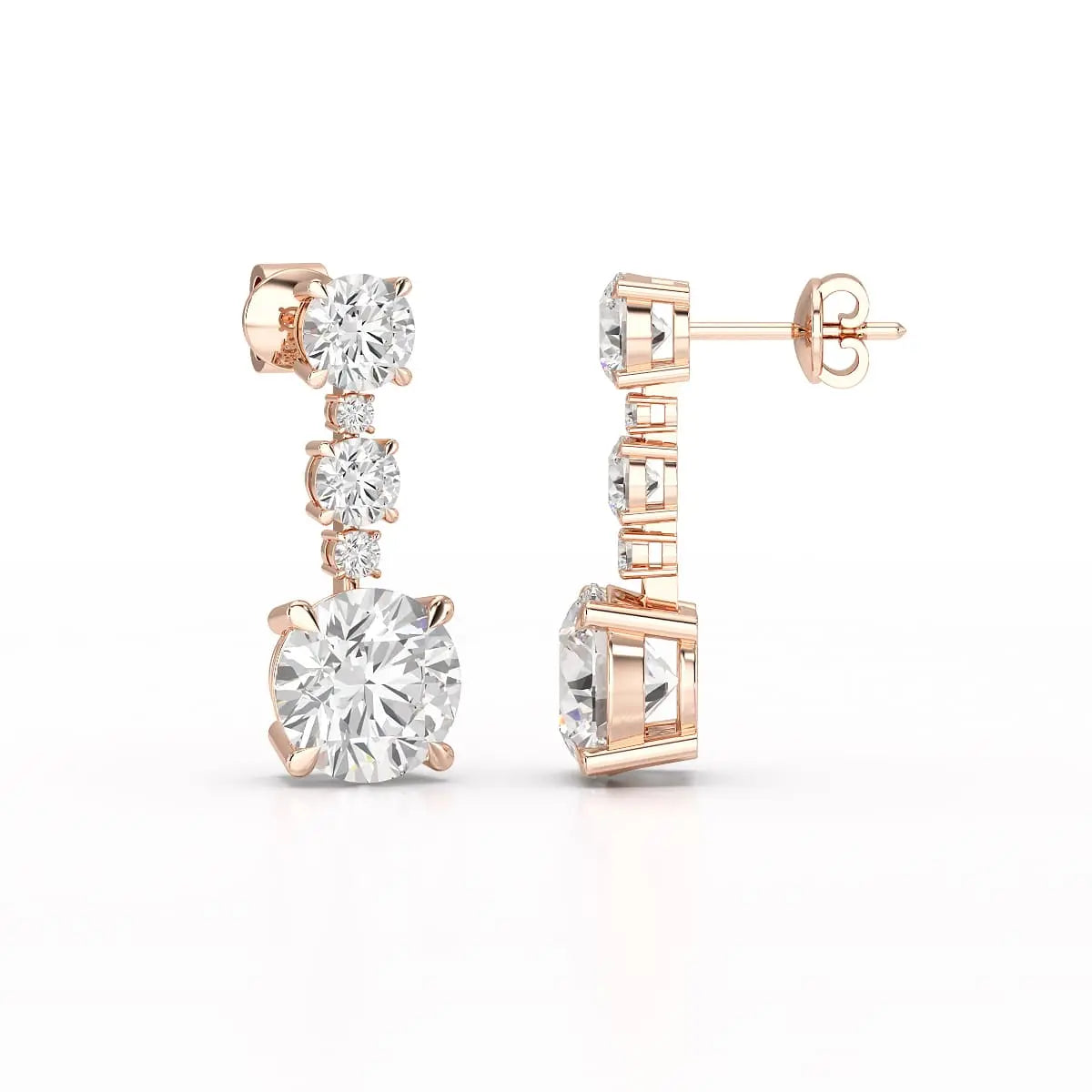 13.31 CT Round Cut Dangle Drop Earring