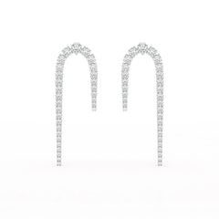14.26 CT Round Cut Lab Diamond Drop Earrings