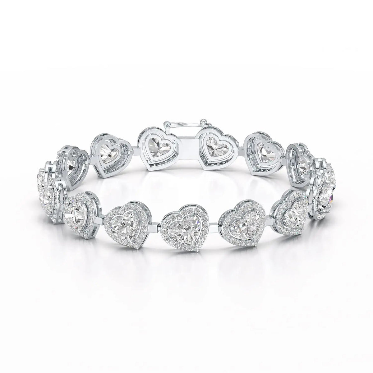 17.4 CT Heart Shaped Lab Diamond Bracelet