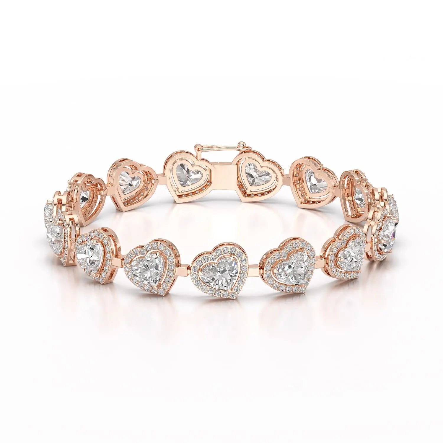 17.4 CT Heart Shaped Lab Diamond Bracelet