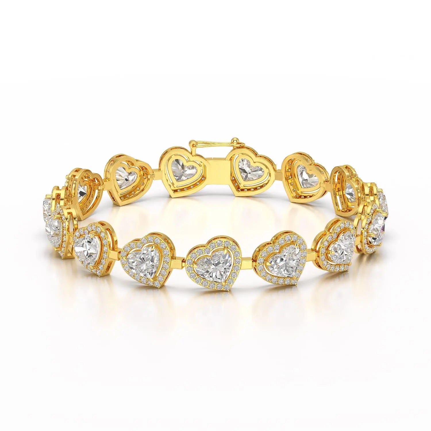 17.4 CT Heart Shaped Lab Diamond Bracelet