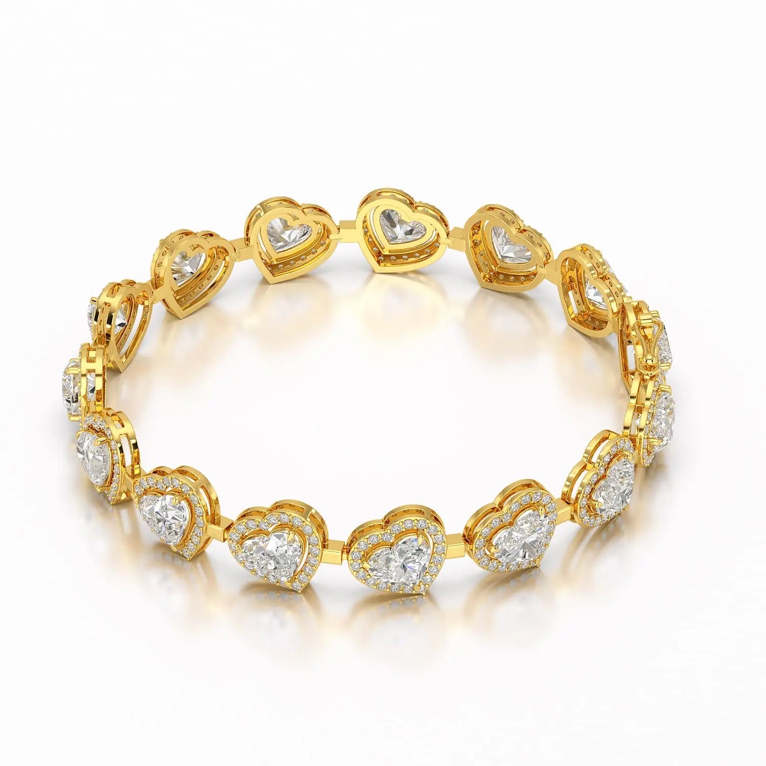 17.4 CT Heart Shaped Lab Diamond Bracelet