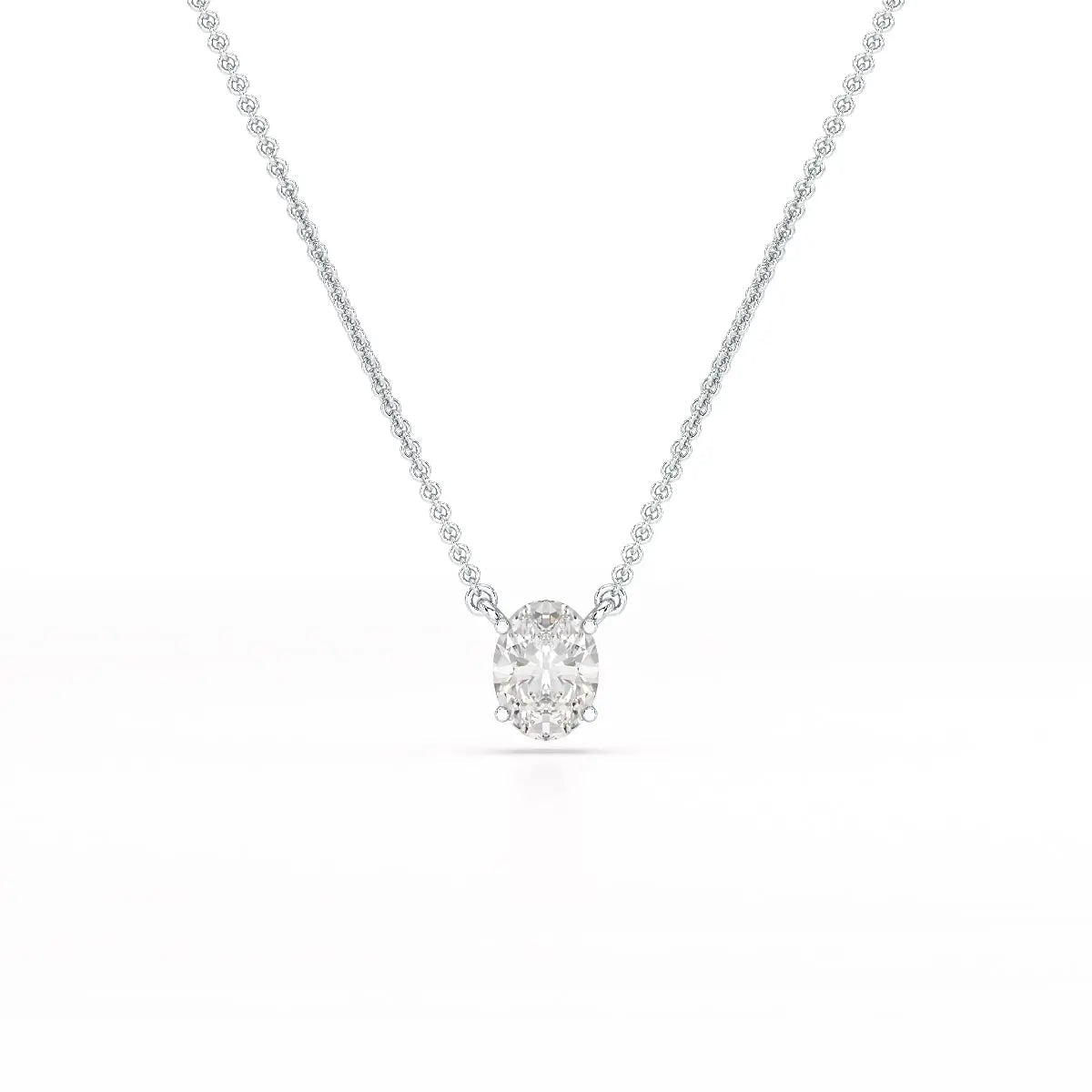 1 CT Oval Lab Grown Diamond Solitaire Pendant