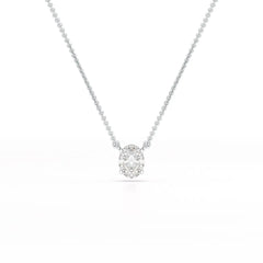 1 CT Oval Lab Grown Diamond Solitaire Pendant
