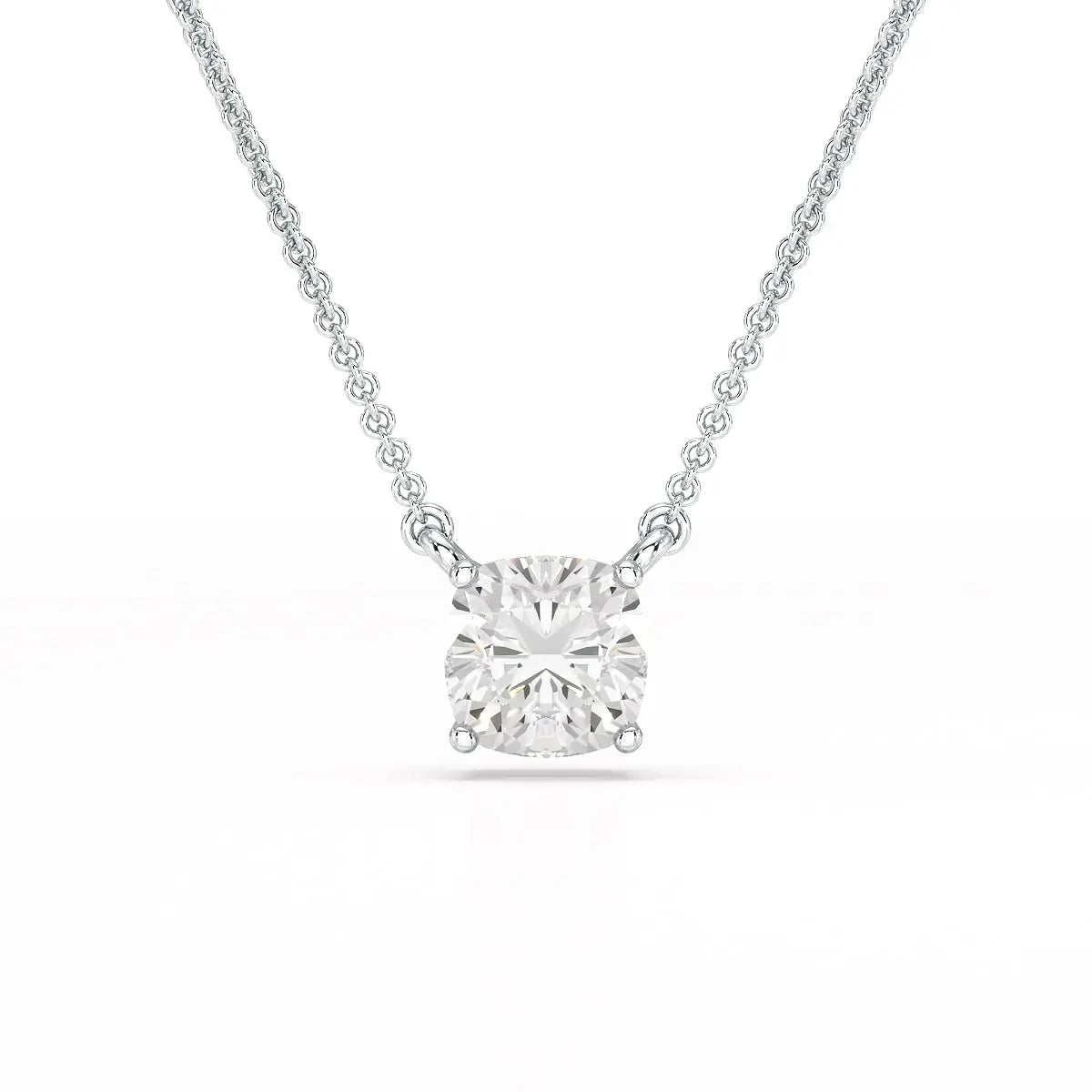 1 CT Cushion Solitaire Lab Grown Diamond Pendant