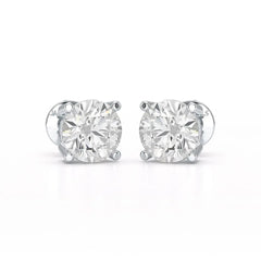 1 Carat Studs Lab Diamond Round Earrings