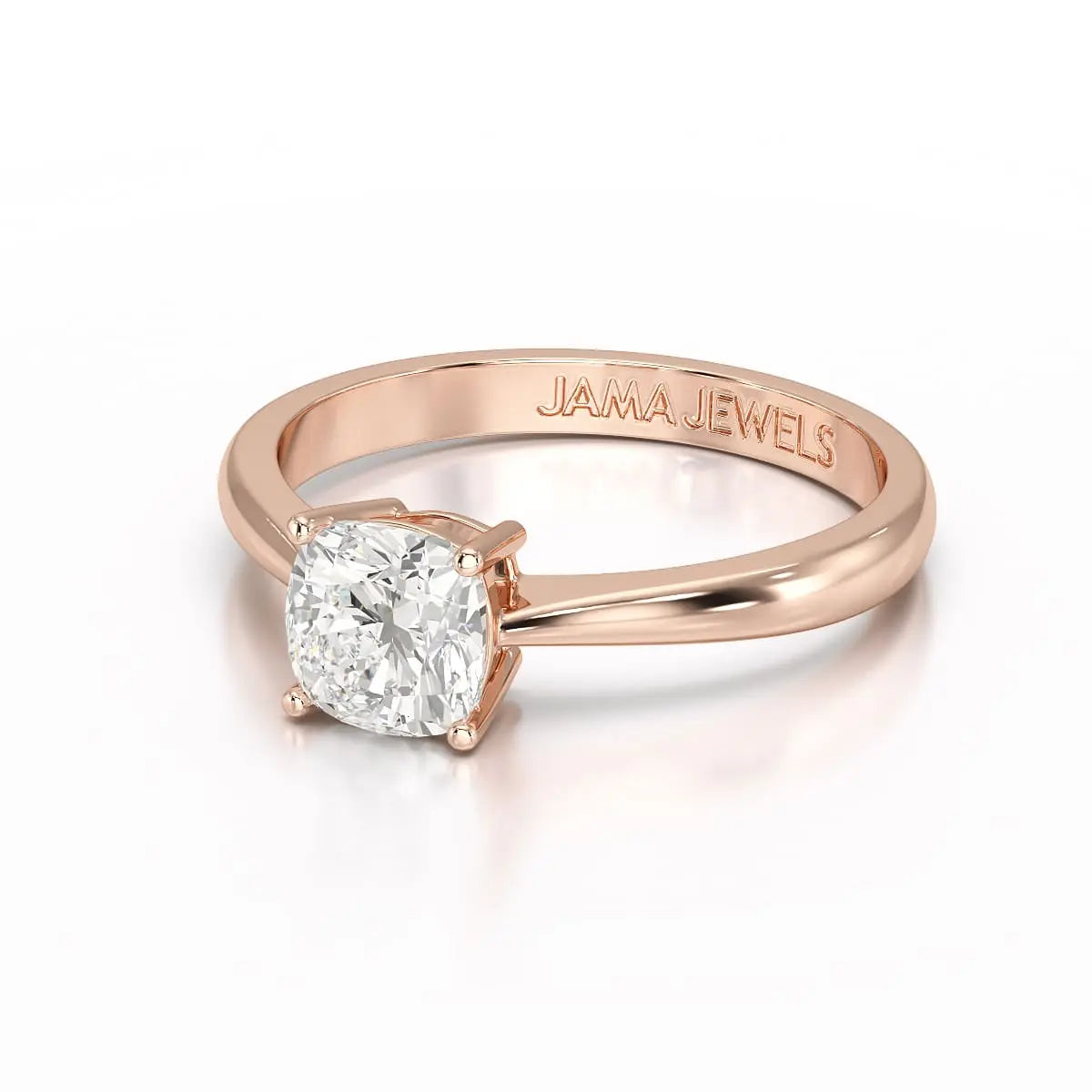 1 CT Cushion Cut Lab Diamond Solitaire Ring Jama Jewels