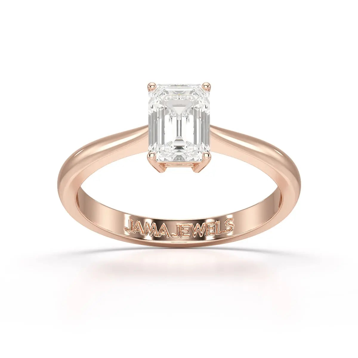 1 CT Emerald Cut Solitaire Lab Diamond Ring Jama Jewels