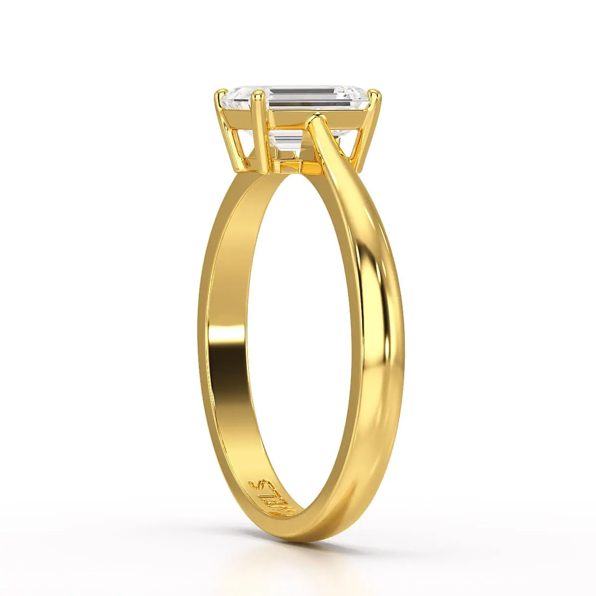 1 CT Emerald Cut Solitaire Lab Diamond Ring Jama Jewels
