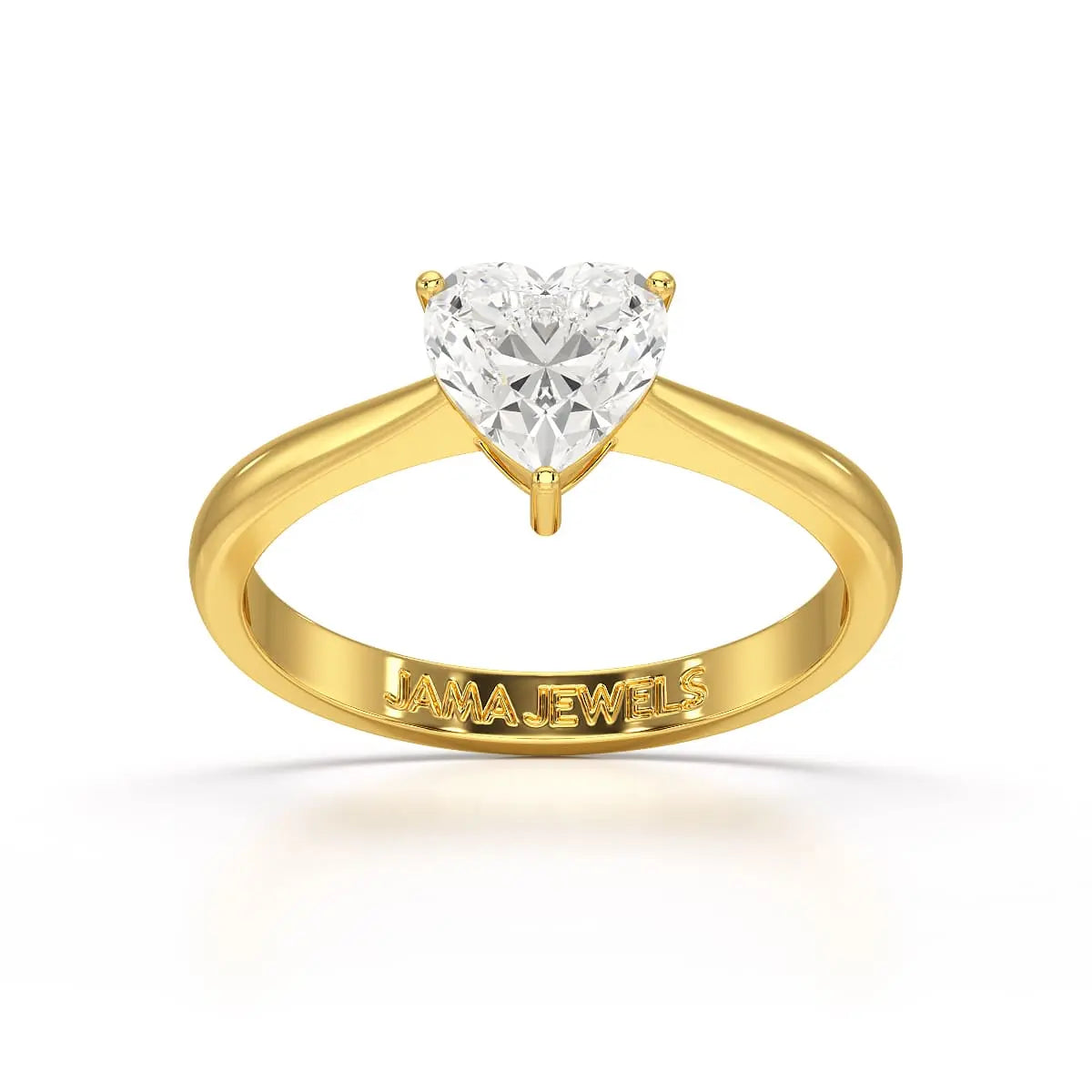 1 CT Heart Shaped Solitaire Lab Diamond Ring Jama Jewels