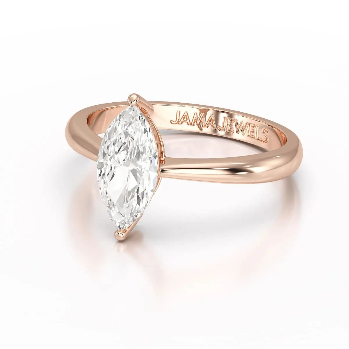 1 CT Marquise Cut Lab Diamond Solitaire Ring Jama Jewels