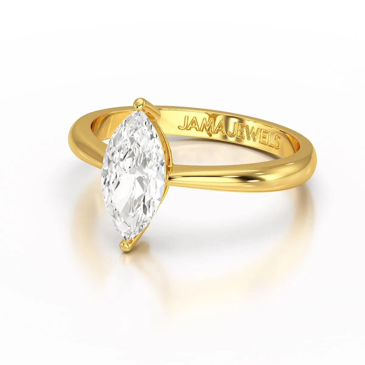 1 CT Marquise Cut Lab Diamond Solitaire Ring Jama Jewels