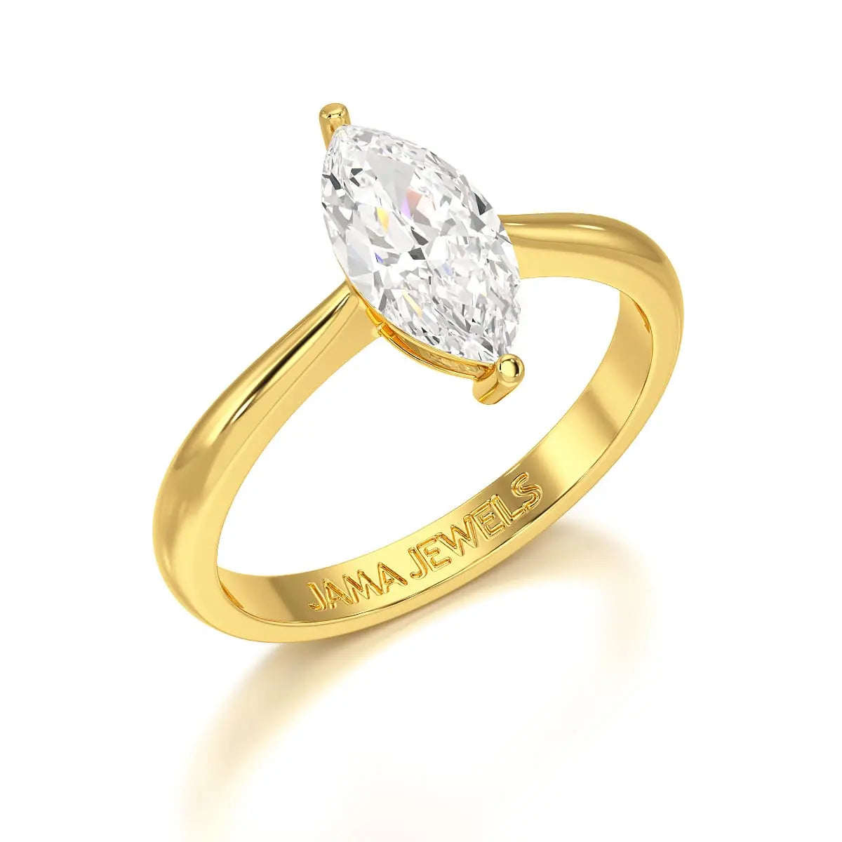 1 CT Marquise Cut Lab Diamond Solitaire Ring Jama Jewels