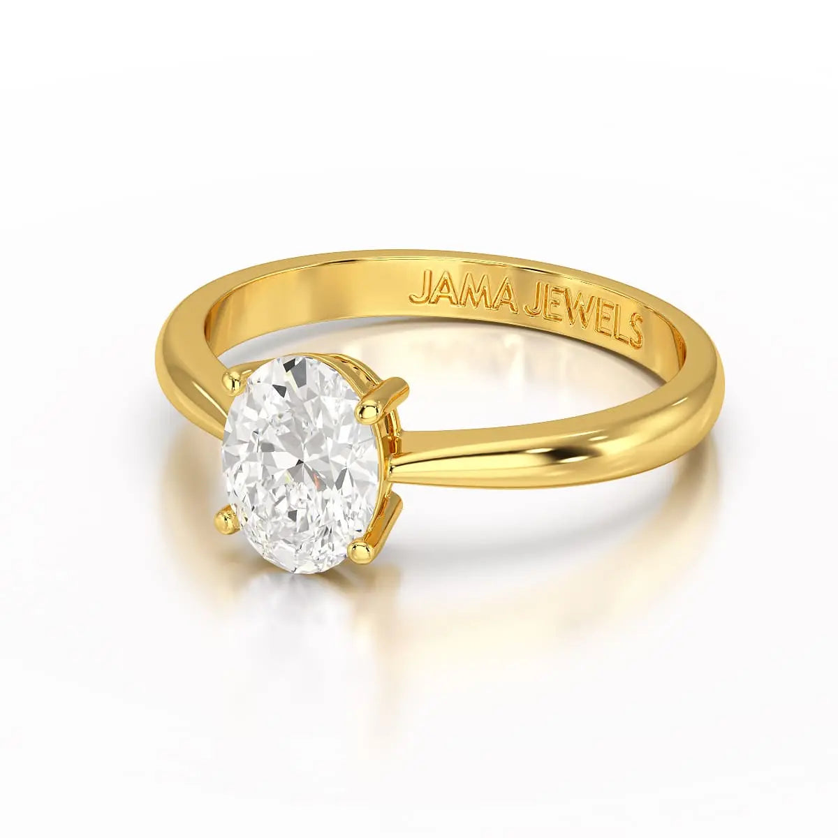 1 CT Oval Cut Solitaire Lab Diamond Ring Jama Jewels