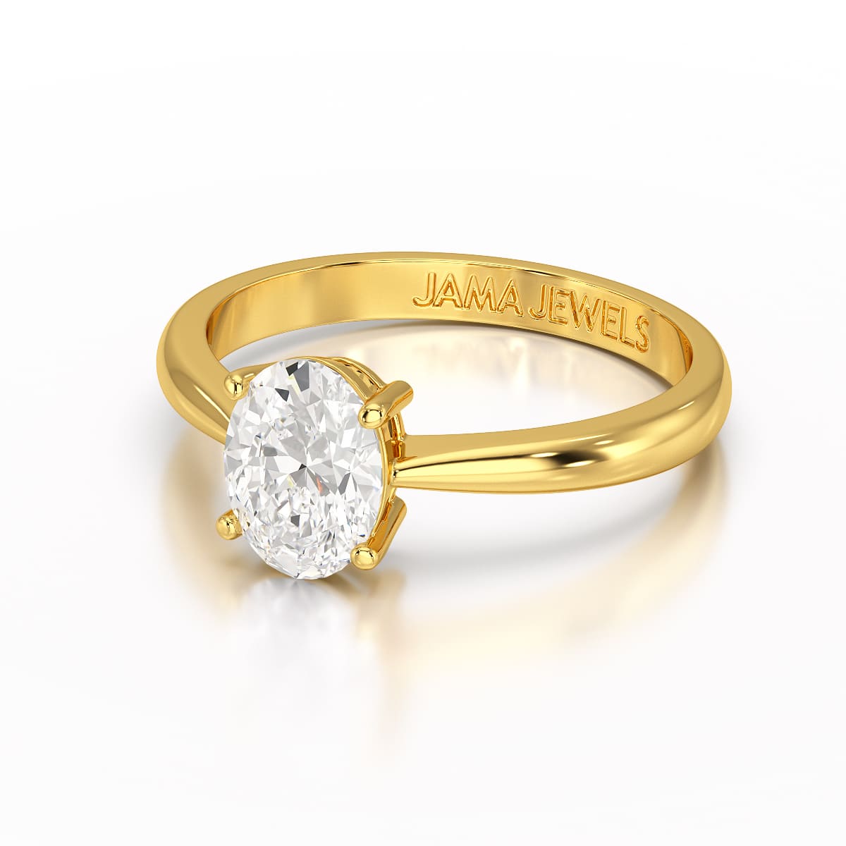 1 CT Oval Cut Solitaire Lab Diamond Engagement Ring
