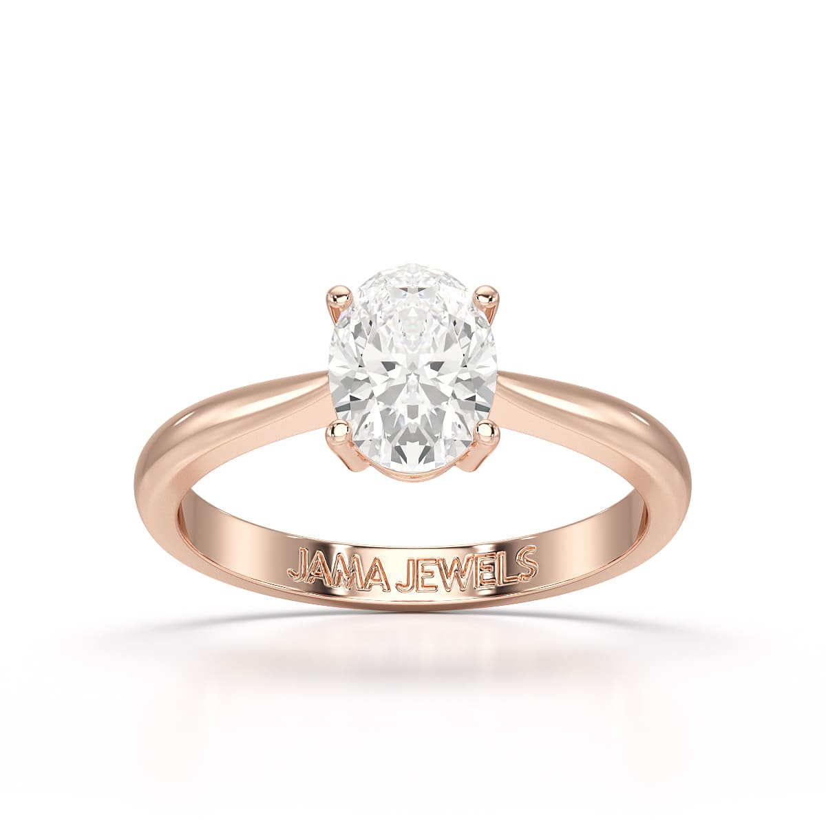 1 CT Oval Cut Solitaire Lab Diamond Engagement Ring