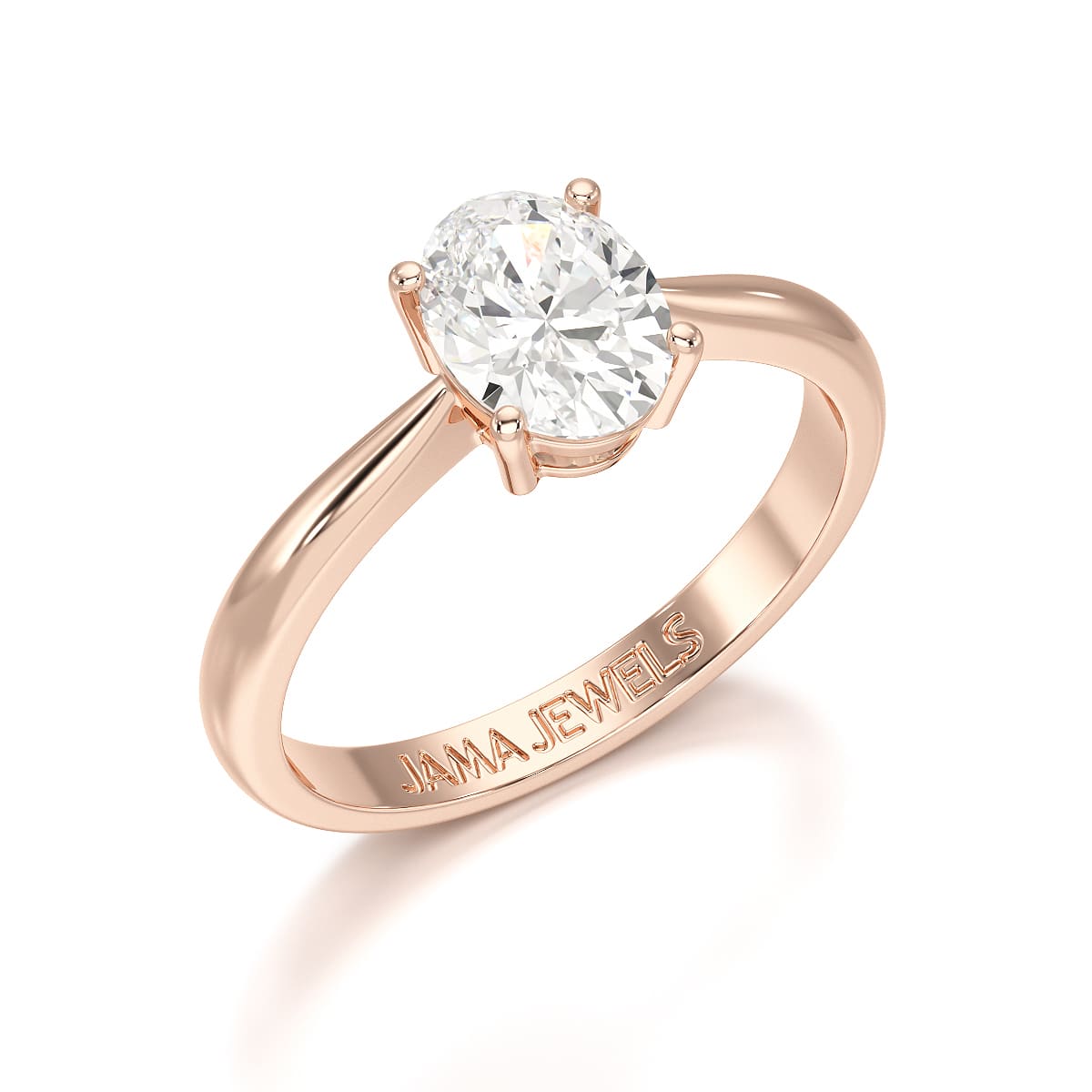 1 CT Oval Cut Solitaire Lab Diamond Engagement Ring