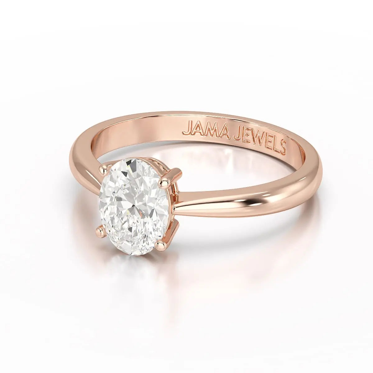 1 CT Oval Cut Solitaire Lab Diamond Ring Jama Jewels
