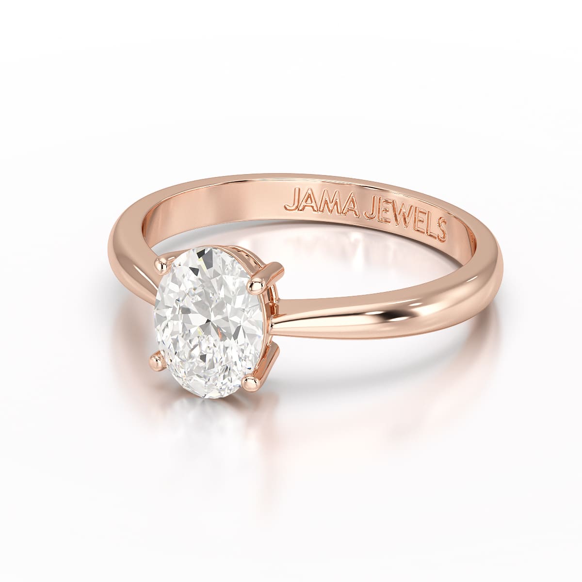1 CT Oval Cut Solitaire Lab Diamond Engagement Ring