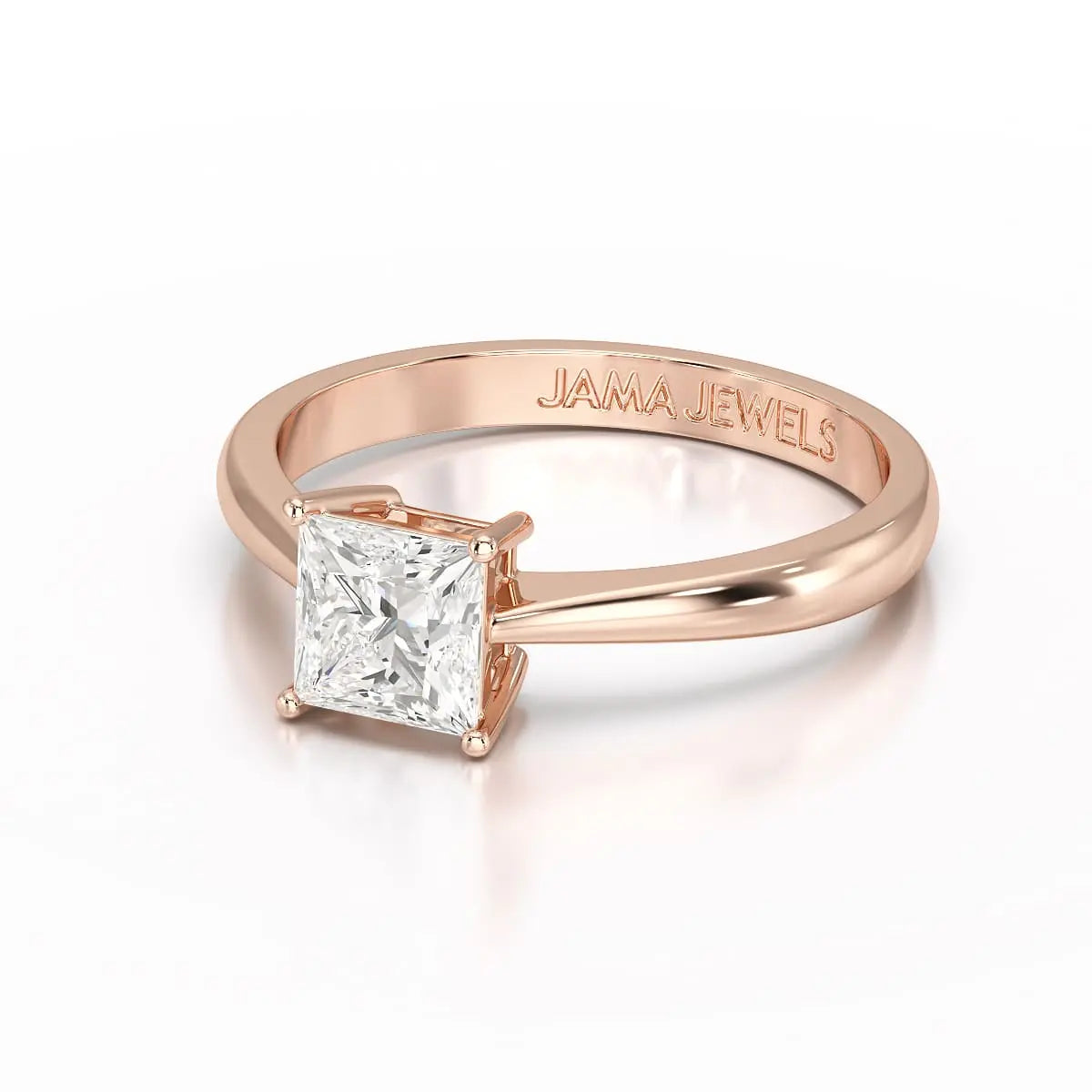 1 CT Princess Cut Solitaire Lab Diamond Ring Jama Jewels