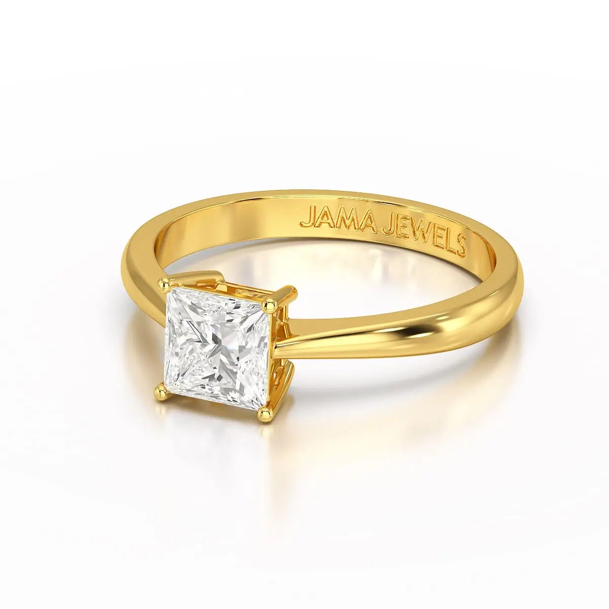 1 CT Princess Cut Solitaire Lab Diamond Ring Jama Jewels