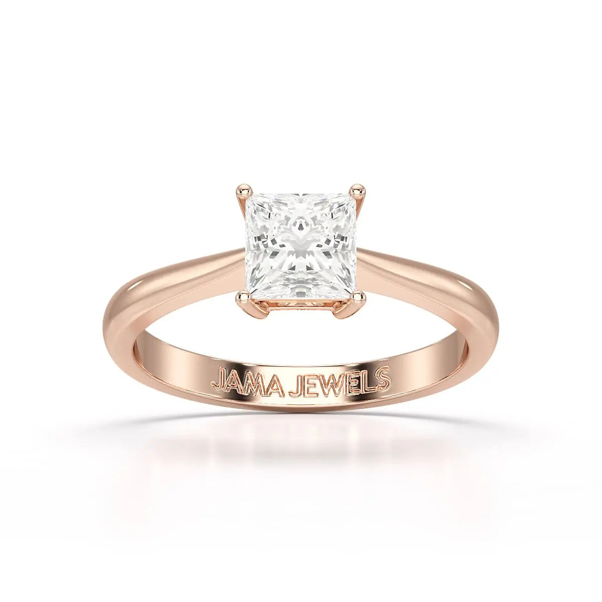 1 CT Princess Cut Solitaire Lab Diamond Ring Jama Jewels