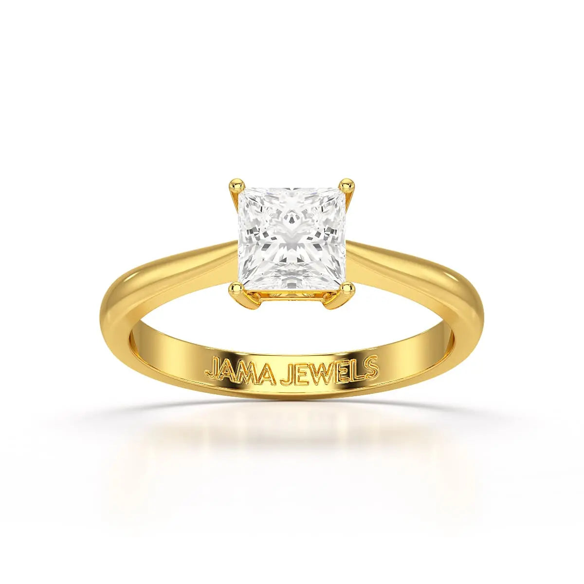 1 CT Princess Cut Solitaire Lab Diamond Ring Jama Jewels