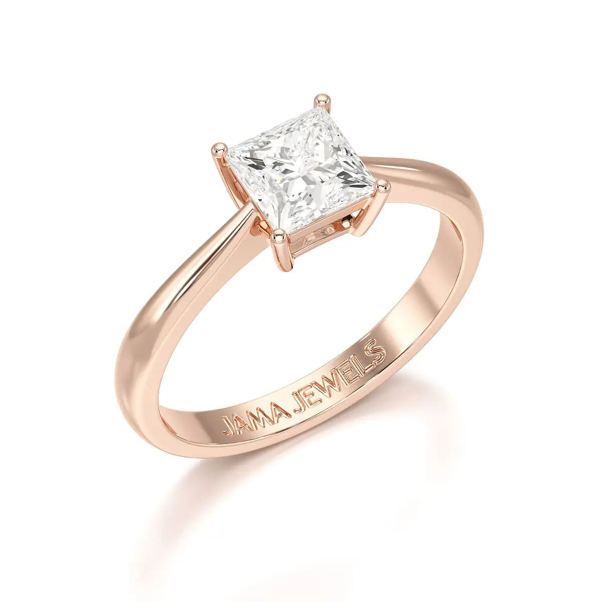 1 CT Princess Cut Solitaire Lab Diamond Ring Jama Jewels